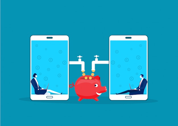 An image illustrating automated transfers from a bank account to an investment account, emphasizing the ease and consistency of automated savings.