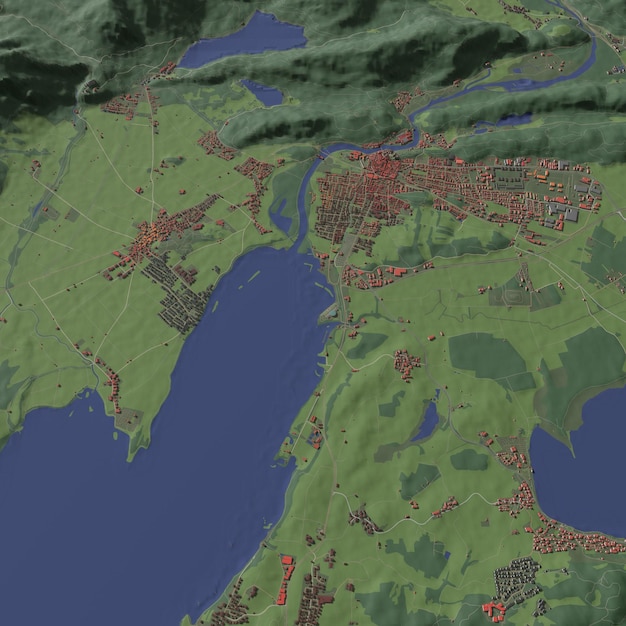 A close-up shot of an AI interface displaying a detailed risk map of a coastal city, highlighting areas vulnerable to flooding and storm surges. The interface shows predictive analytics and resource allocation recommendations.