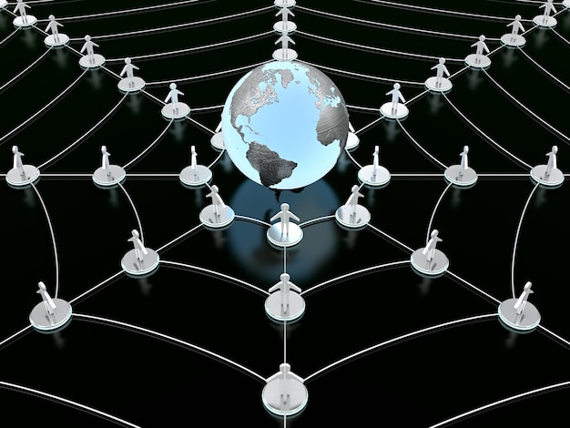 A digital illustration of interconnected nodes forming a global network, symbolizing the collaborative nature of open-source projects, particularly in addressing social issues.