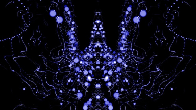 An abstract illustration of an AI algorithm visualized as a complex network of nodes. Some nodes are highlighted to indicate 