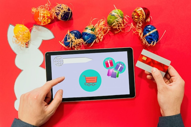 A split screen showing two popular online platforms: one for buying discounted gift cards and the other for selling them. Logos of well-known gift card marketplaces are prominently displayed on each side, with search bars and example gift card listings visible.
