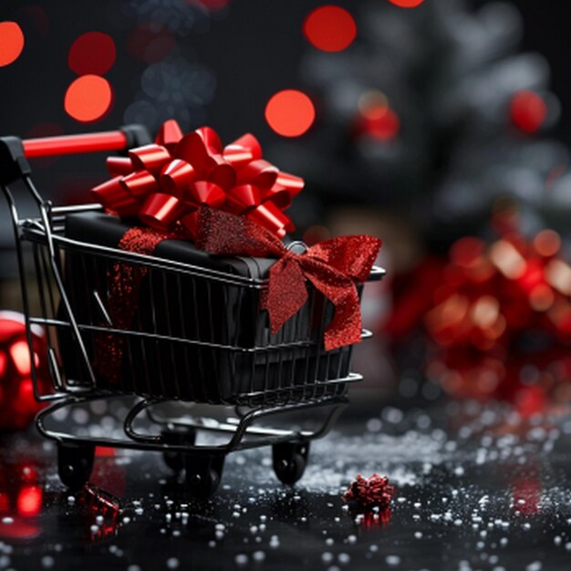 A calendar view showing circled dates on Black Friday, Cyber Monday, and end-of-season sales marked with shopping cart icons and the words 