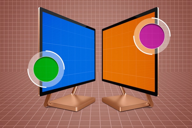 A split-screen image showing two different store websites on a laptop, each displaying the same model of a TV but with different prices. Arrows point to the price differences on each site.