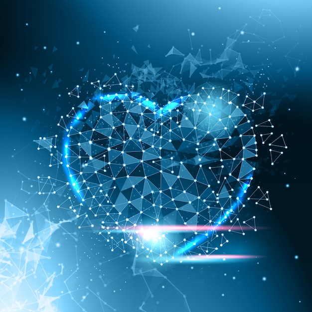 A graphic showing a blockchain network with nodes connected to a central heart symbol. The image also includes data analytics charts demonstrating transparent tracking of donations.